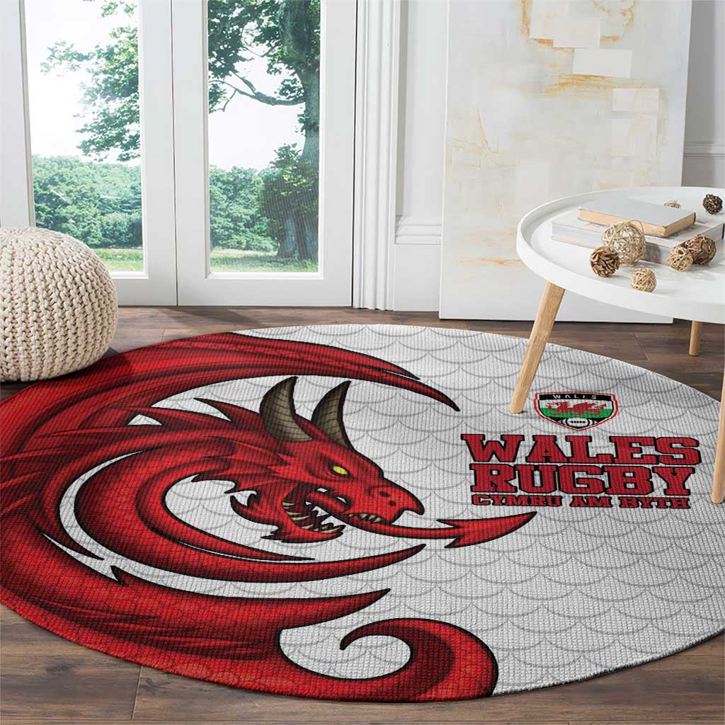 Wales Rugby Red Dragon Round Carpet Cymru Am Byth - Wonder Print Shop