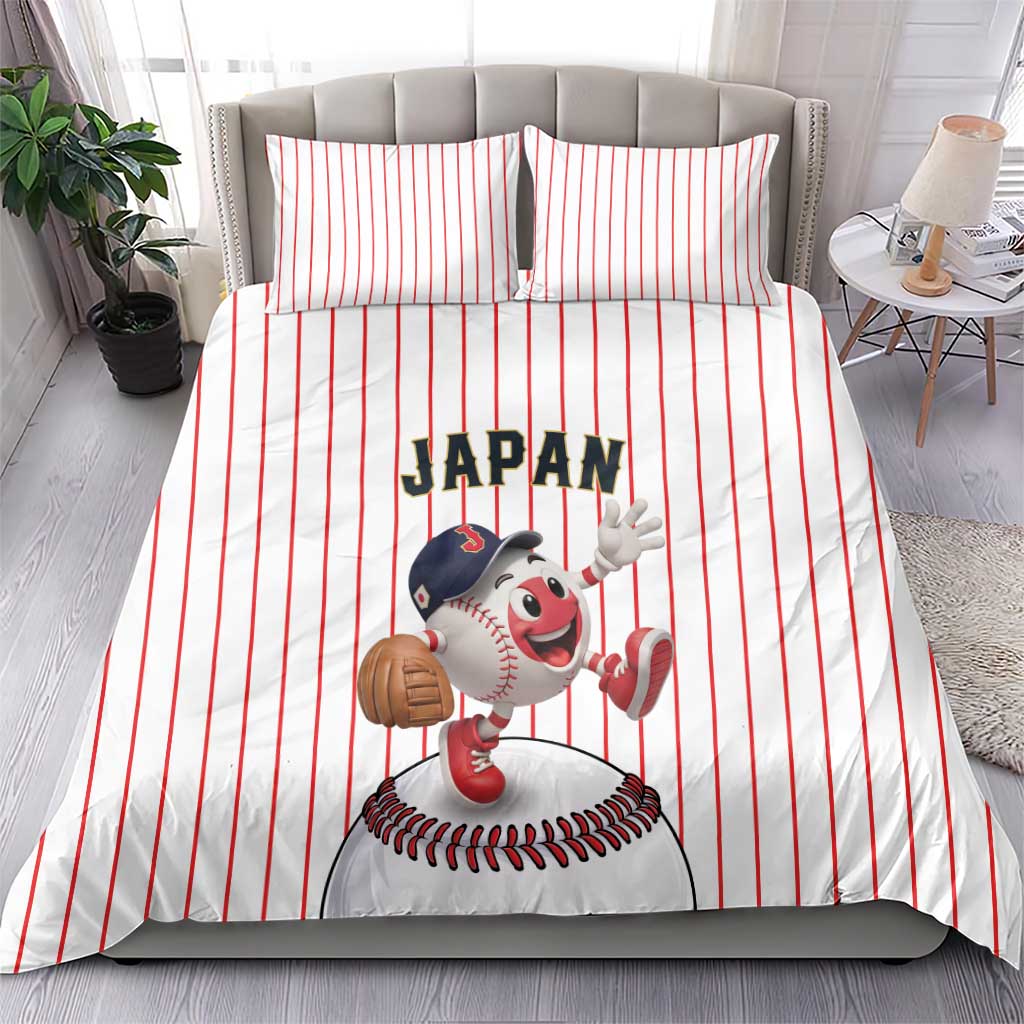 Japan Baseball Bedding Set Japanese Flag Mascot Design