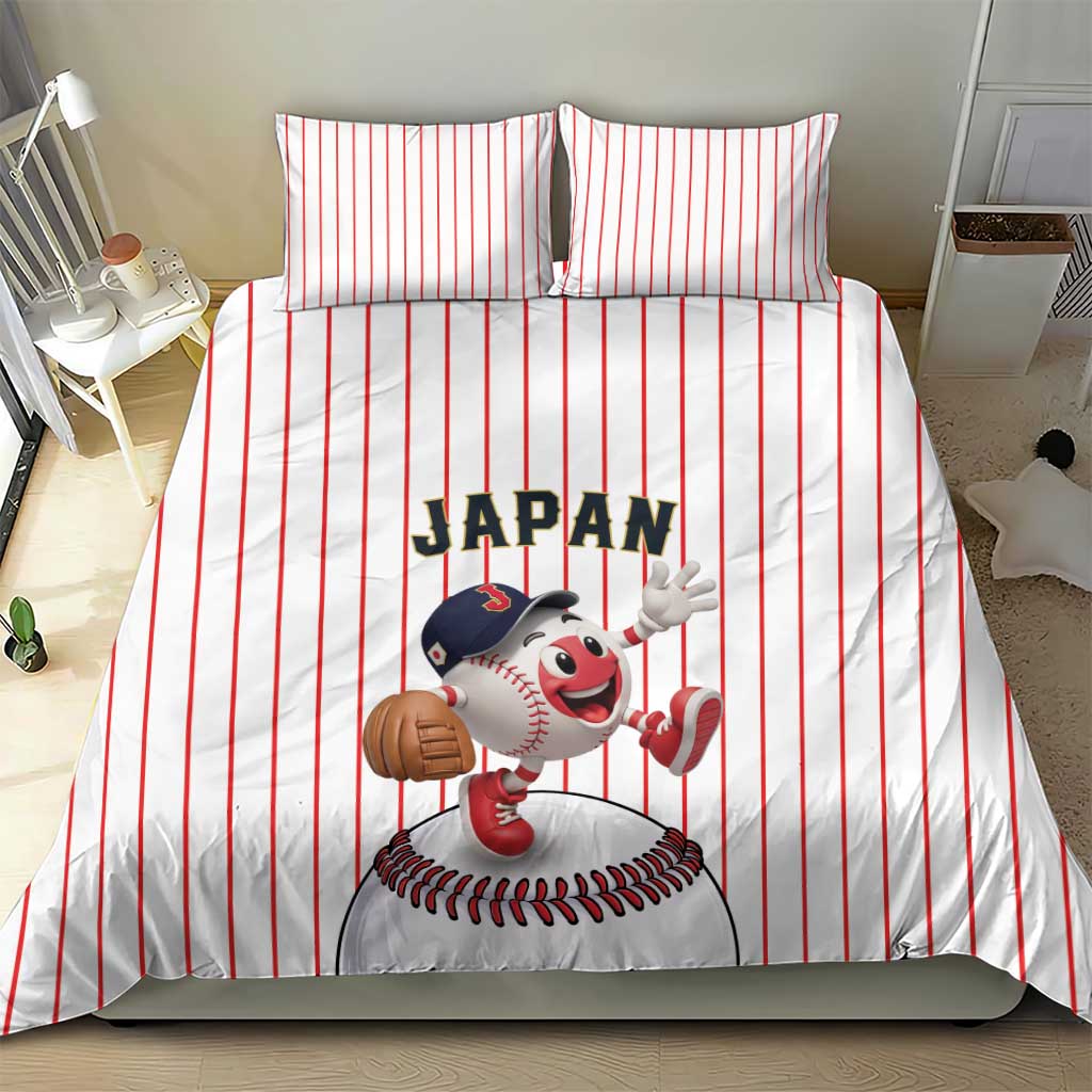 Japan Baseball Bedding Set Japanese Flag Mascot Design