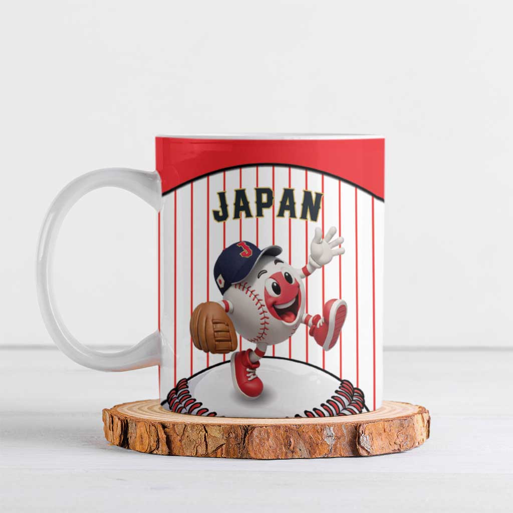 Japan Baseball Custom Ceramic Mug Japanese Flag Mascot Design