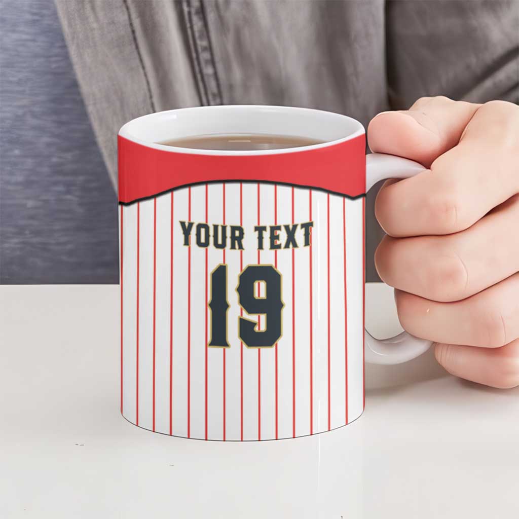 Japan Baseball Custom Ceramic Mug Japanese Flag Mascot Design