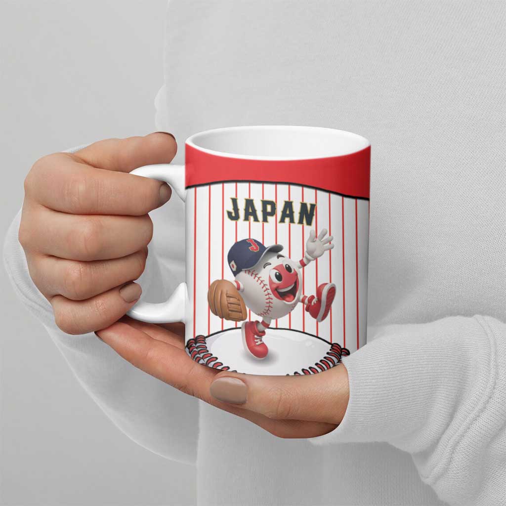 Japan Baseball Custom Ceramic Mug Japanese Flag Mascot Design