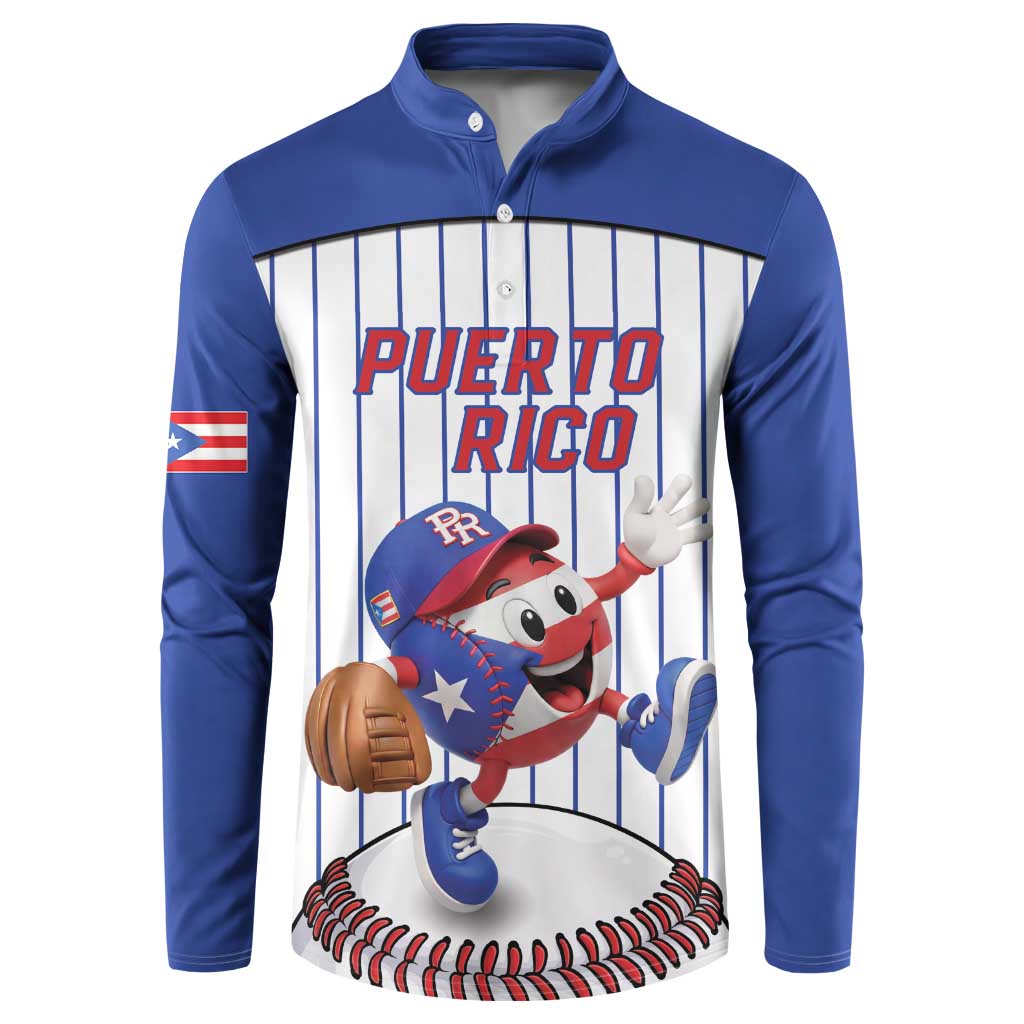 Puerto Rico Baseball Custom Button Sweatshirt Puerto Rican Flag Mascot Design