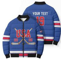 Custom USA Ice Hockey Bomber Puffer Jacket Champions 2026