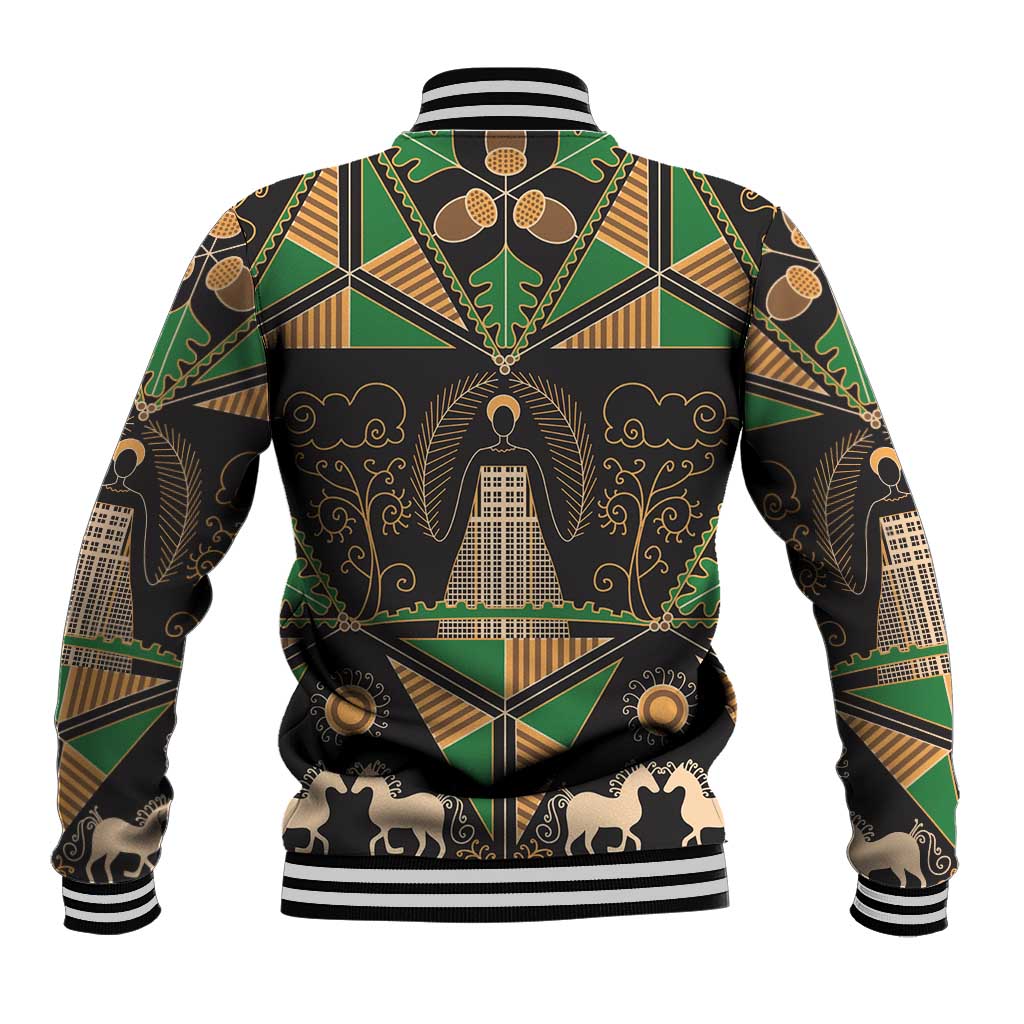 Ukraine Pysanky Pattern Baseball Jacket Berehynia Guardian Folk Art