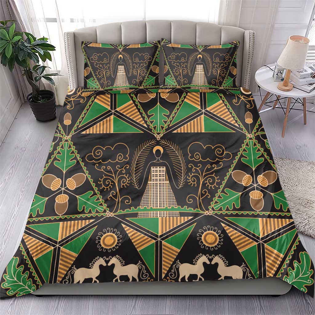 Ukraine Pysanky Pattern Bedding Set Berehynia Guardian Folk Art
