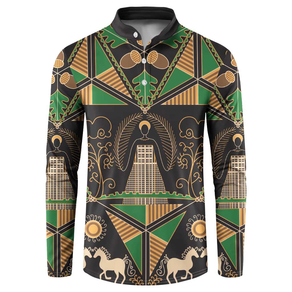 Ukraine Pysanky Pattern Button Sweatshirt Berehynia Guardian Folk Art