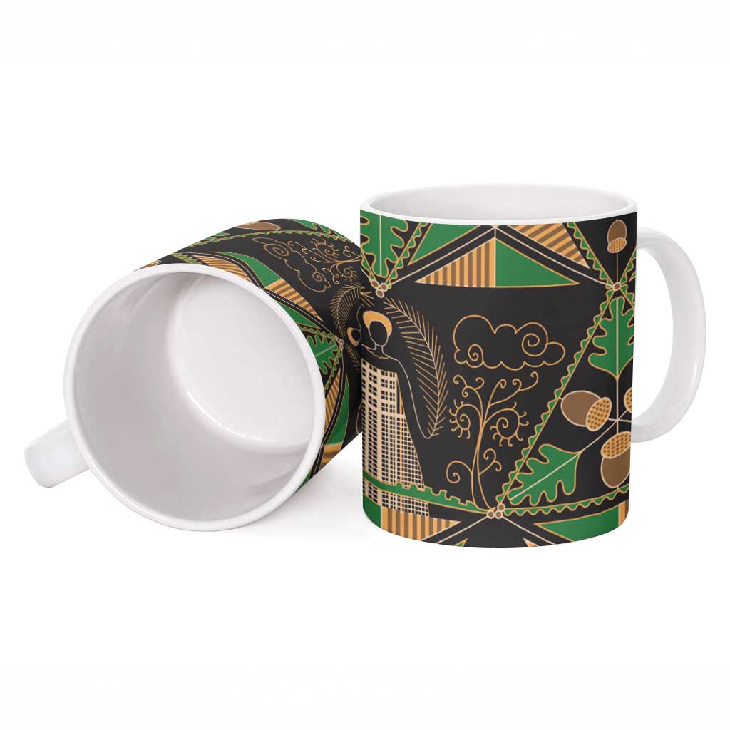 Ukraine Pysanky Pattern Ceramic Mug Berehynia Guardian Folk Art