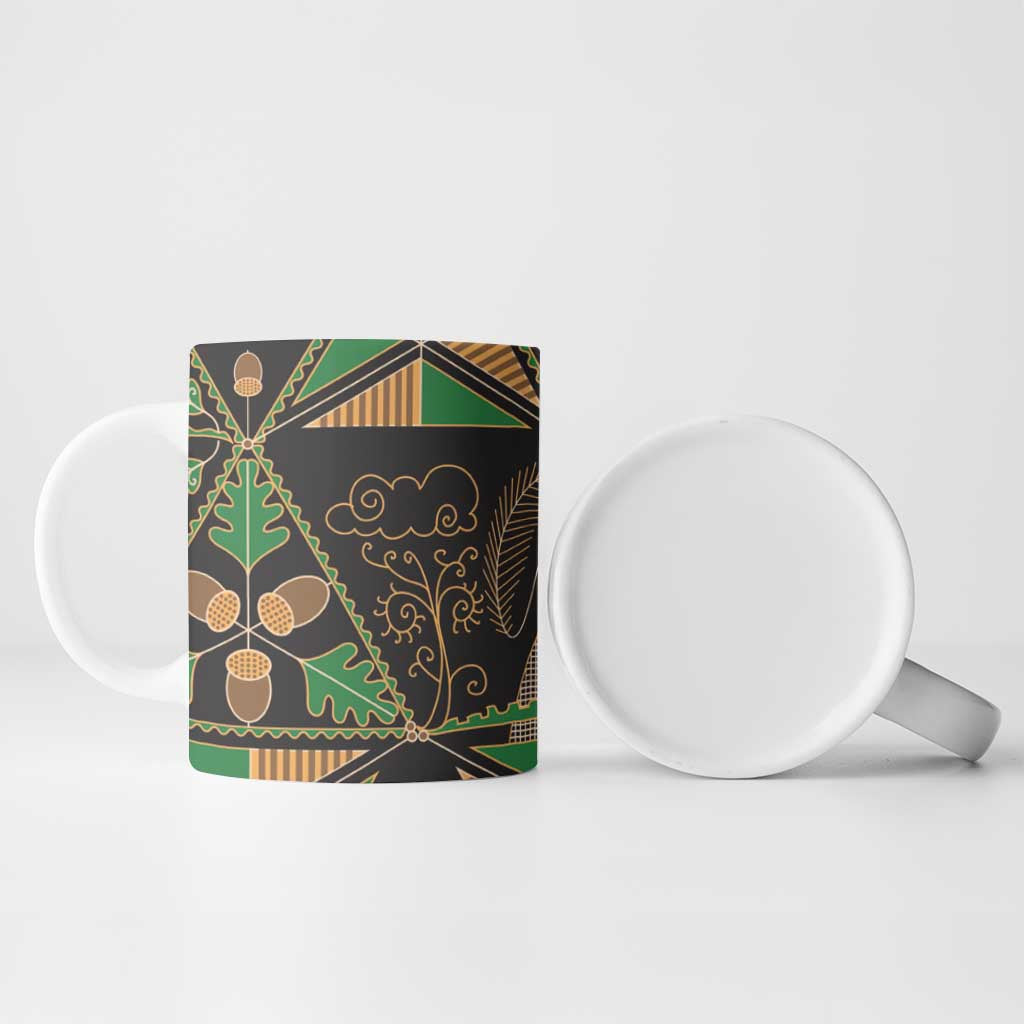 Ukraine Pysanky Pattern Ceramic Mug Berehynia Guardian Folk Art
