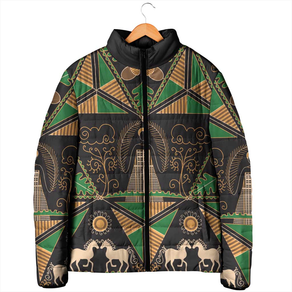 Ukraine Pysanky Pattern Padded Jacket Berehynia Guardian Folk Art
