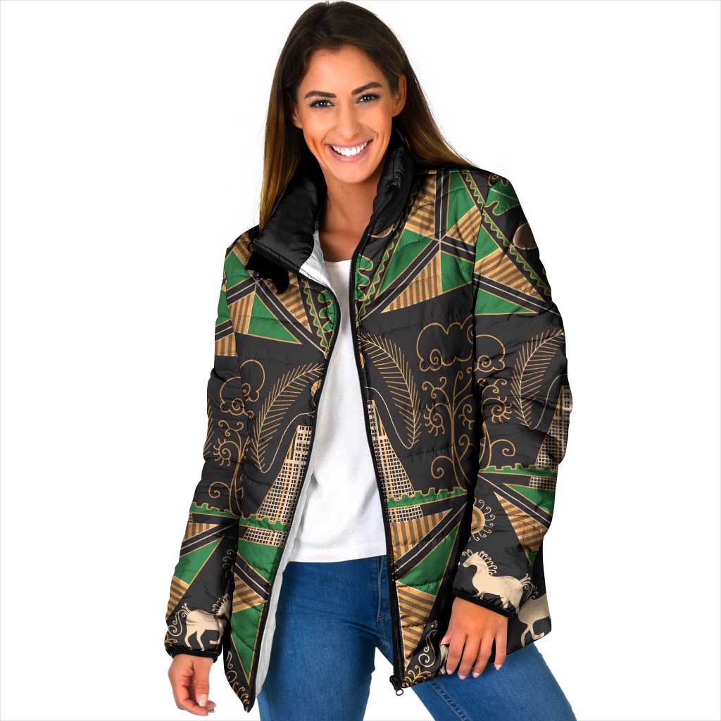 Ukraine Pysanky Pattern Padded Jacket Berehynia Guardian Folk Art