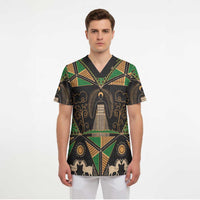 Ukraine Pysanky Pattern Scrub Top Berehynia Guardian Folk Art
