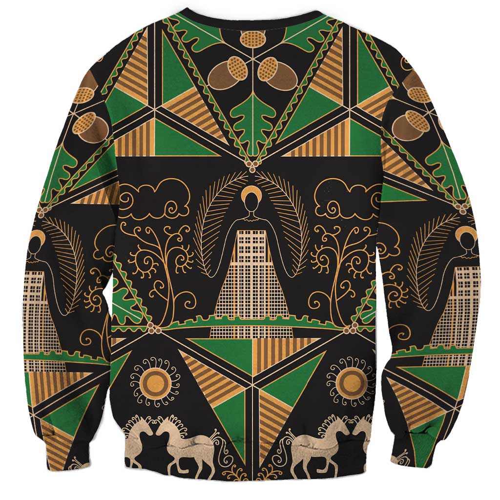 Ukraine Pysanky Pattern Sweatshirt Berehynia Guardian Folk Art