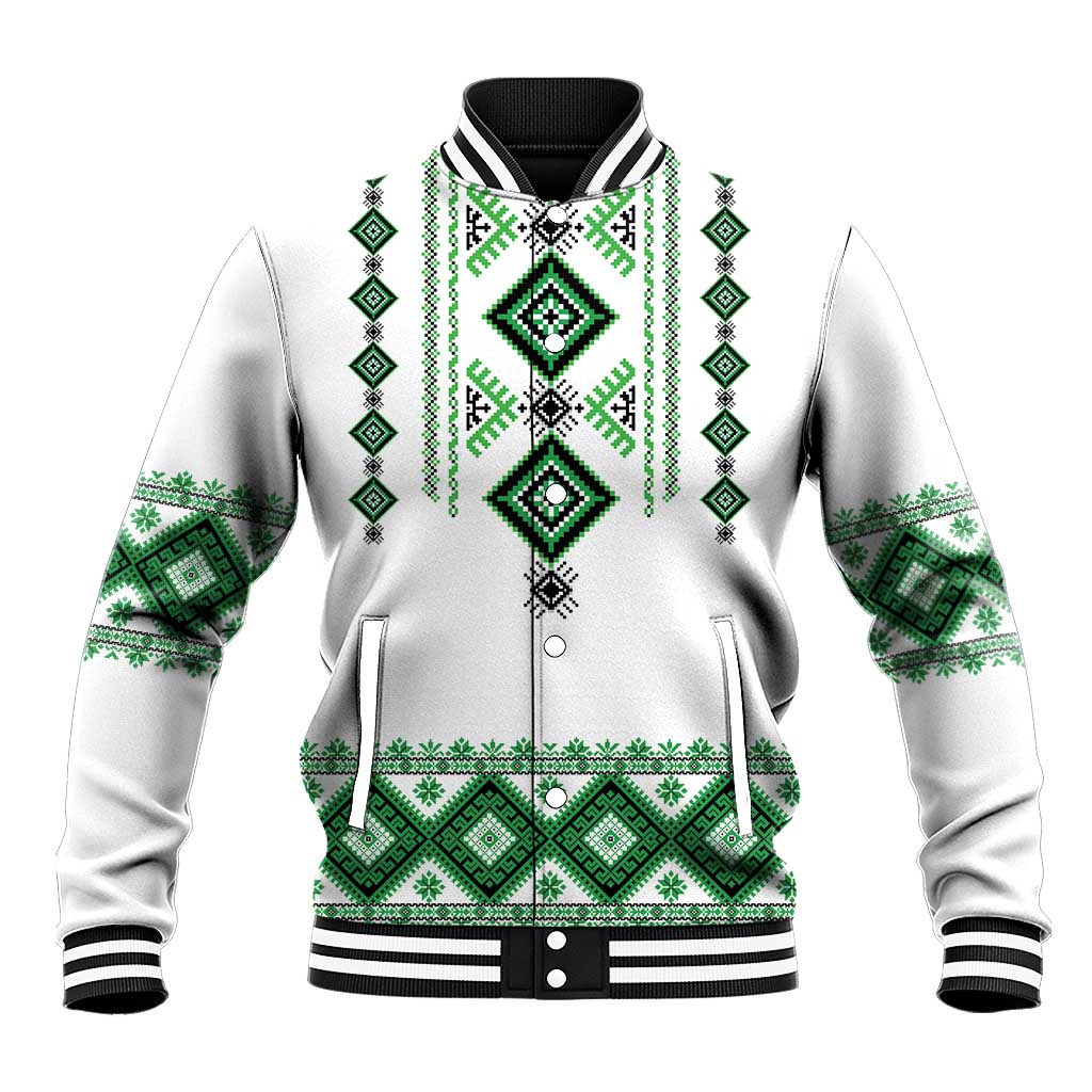 Ukraine Vyshyvanka Inspired Baseball Jacket Ukrainian Traditional Folk Pattern