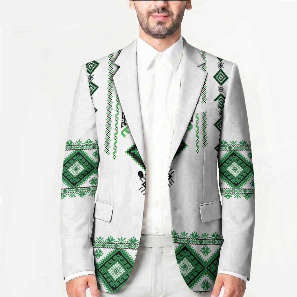 Ukraine Vyshyvanka Inspired Blazer Ukrainian Traditional Folk Pattern