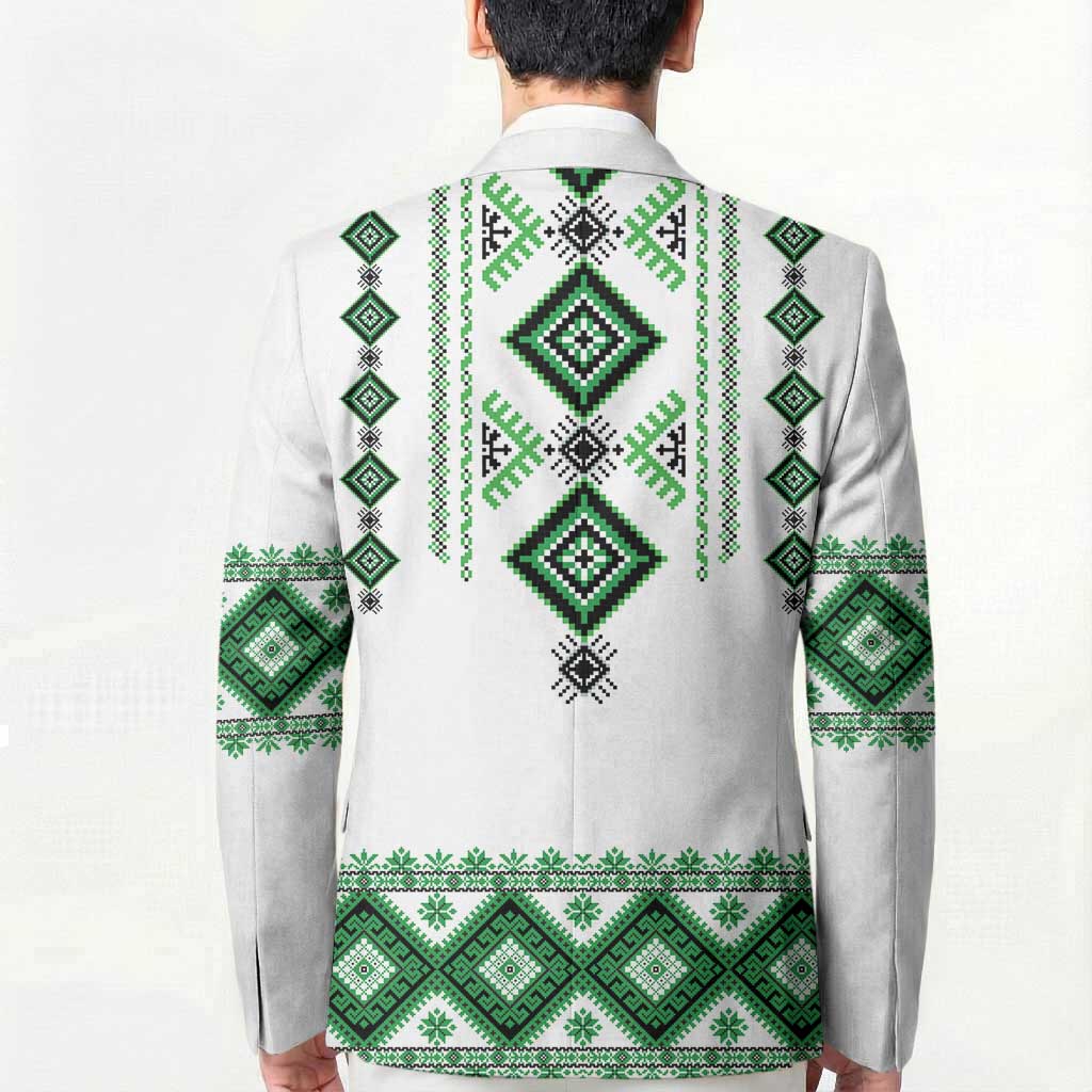 Ukraine Vyshyvanka Inspired Blazer Ukrainian Traditional Folk Pattern