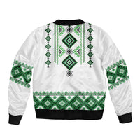 Ukraine Vyshyvanka Inspired Bomber Jacket Ukrainian Traditional Folk Pattern