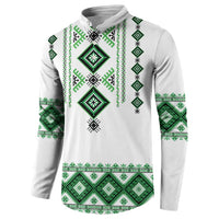 Ukraine Vyshyvanka Inspired Button Sweatshirt Ukrainian Traditional Folk Pattern