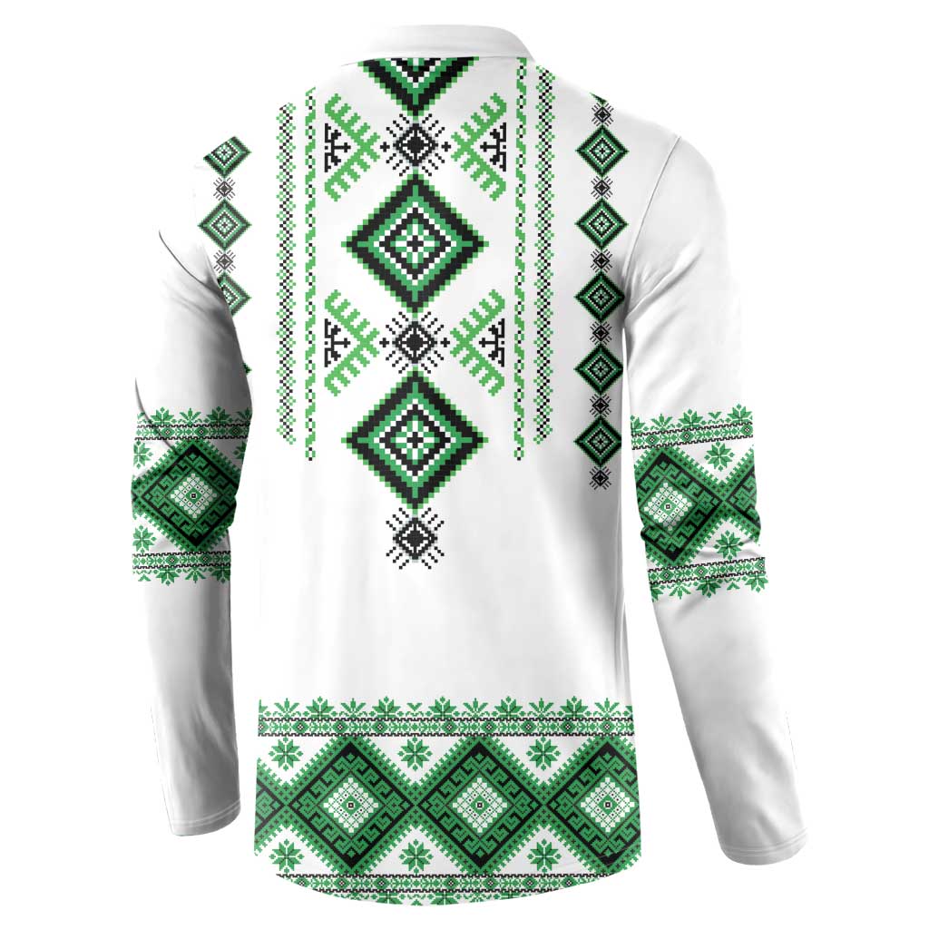 Ukraine Vyshyvanka Inspired Button Sweatshirt Ukrainian Traditional Folk Pattern