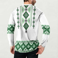 Ukraine Vyshyvanka Inspired Button Sweatshirt Ukrainian Traditional Folk Pattern