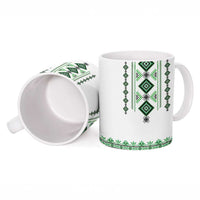 Ukraine Vyshyvanka Inspired Ceramic Mug Ukrainian Traditional Folk Pattern