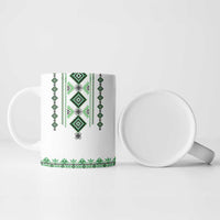 Ukraine Vyshyvanka Inspired Ceramic Mug Ukrainian Traditional Folk Pattern