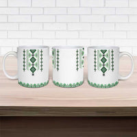 Ukraine Vyshyvanka Inspired Ceramic Mug Ukrainian Traditional Folk Pattern