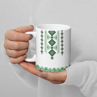 Ukraine Vyshyvanka Inspired Ceramic Mug Ukrainian Traditional Folk Pattern