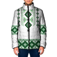 Ukraine Vyshyvanka Inspired Padded Jacket Ukrainian Traditional Folk Pattern