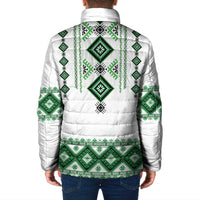Ukraine Vyshyvanka Inspired Padded Jacket Ukrainian Traditional Folk Pattern