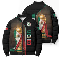 Personalized Mexico Football 2026 Bomber Puffer Jacket Trophy Flag Pride Art