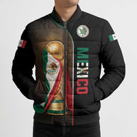 Personalized Mexico Football 2026 Bomber Puffer Jacket Trophy Flag Pride Art