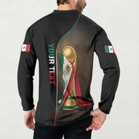 Personalized Mexico Football 2026 Button Sweatshirt Trophy Flag Pride Art