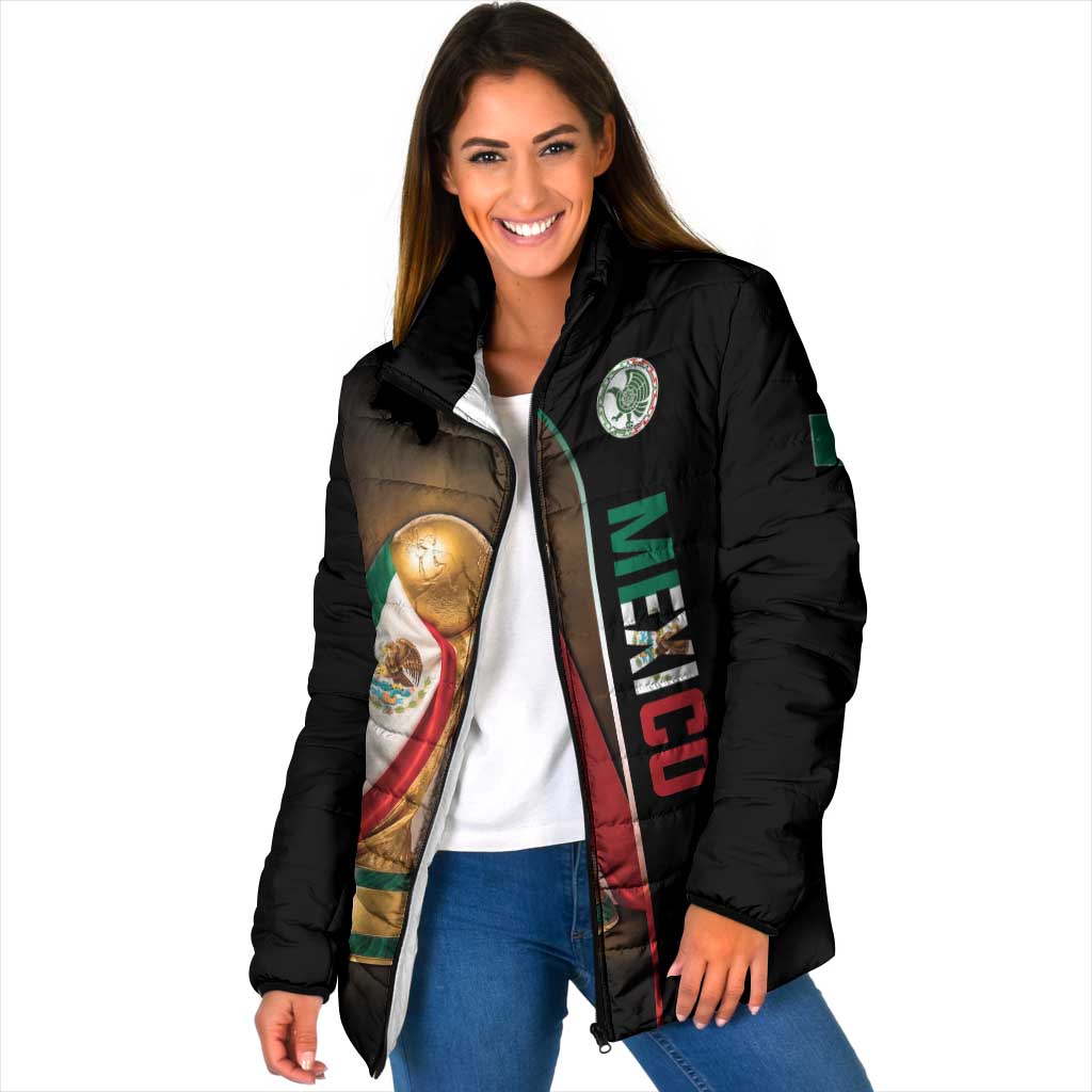 Personalized Mexico Football 2026 Padded Jacket Trophy Flag Pride Art