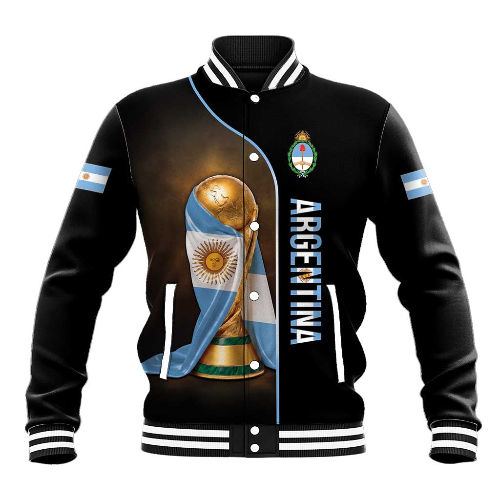 Personalized Argentina Football 2026 Baseball Jacket Trophy Flag Pride Art
