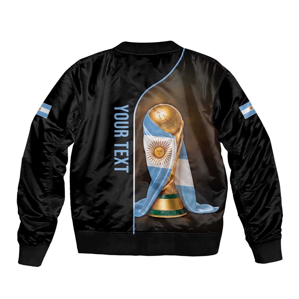 Personalized Argentina Football 2026 Bomber Jacket Trophy Flag Pride Art