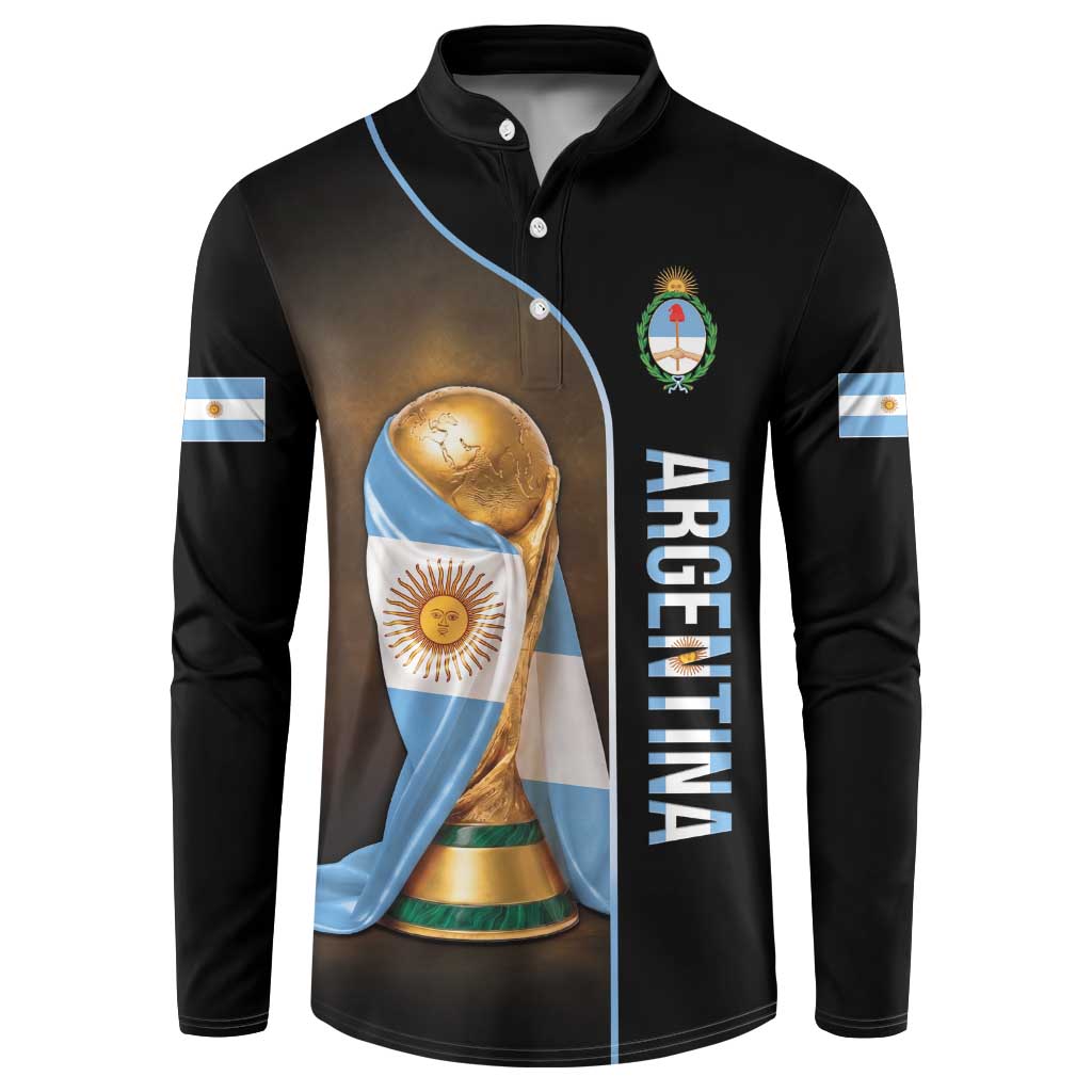 Personalized Argentina Football 2026 Button Sweatshirt Trophy Flag Pride Art