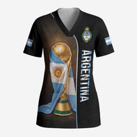 Personalized Argentina Football 2026 Scrub Top Trophy Flag Pride Art