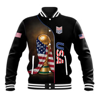 Personalized  USA Football 2026 Baseball Jacket Trophy Flag Pride Art