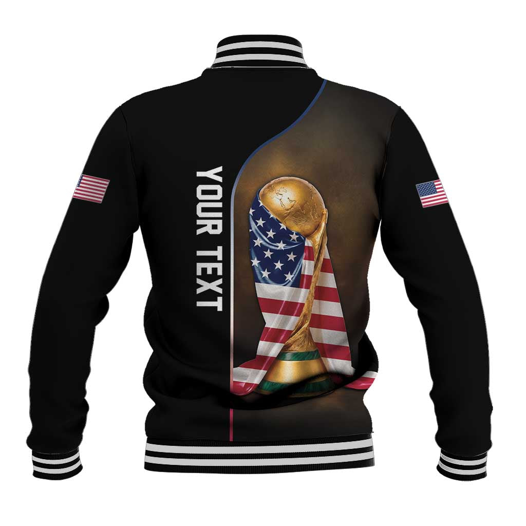 Personalized  USA Football 2026 Baseball Jacket Trophy Flag Pride Art