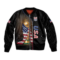 Personalized  USA Football 2026 Bomber Jacket Trophy Flag Pride Art