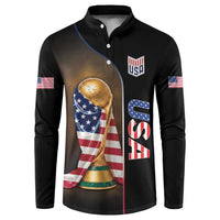 Personalized  USA Football 2026 Button Sweatshirt Trophy Flag Pride Art