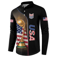 Personalized  USA Football 2026 Button Sweatshirt Trophy Flag Pride Art