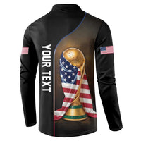 Personalized  USA Football 2026 Button Sweatshirt Trophy Flag Pride Art