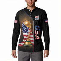 Personalized  USA Football 2026 Button Sweatshirt Trophy Flag Pride Art