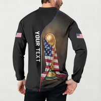 Personalized  USA Football 2026 Button Sweatshirt Trophy Flag Pride Art
