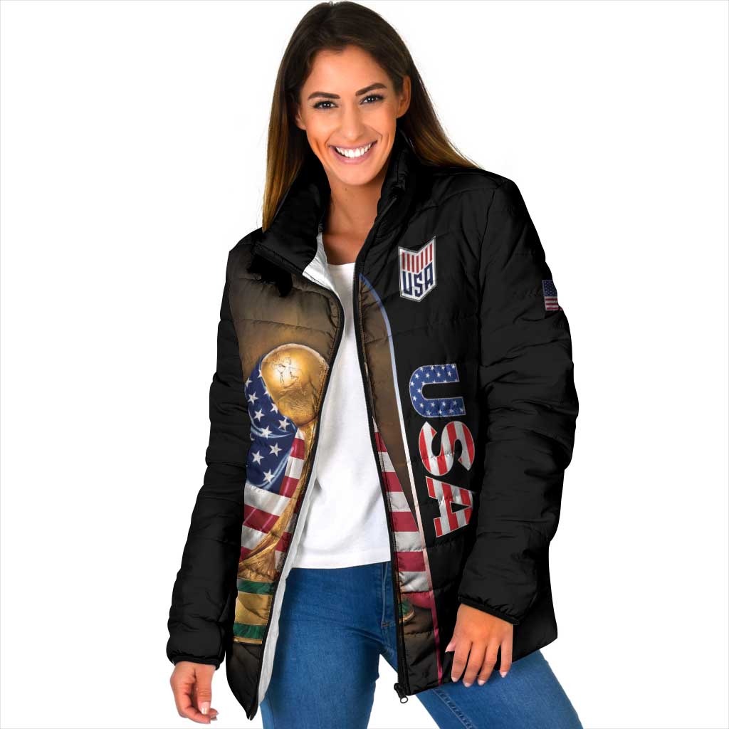 Personalized  USA Football 2026 Padded Jacket Trophy Flag Pride Art
