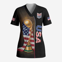 Personalized  USA Football 2026 Scrub Top Trophy Flag Pride Art