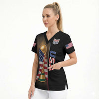 Personalized  USA Football 2026 Scrub Top Trophy Flag Pride Art