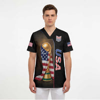 Personalized  USA Football 2026 Scrub Top Trophy Flag Pride Art